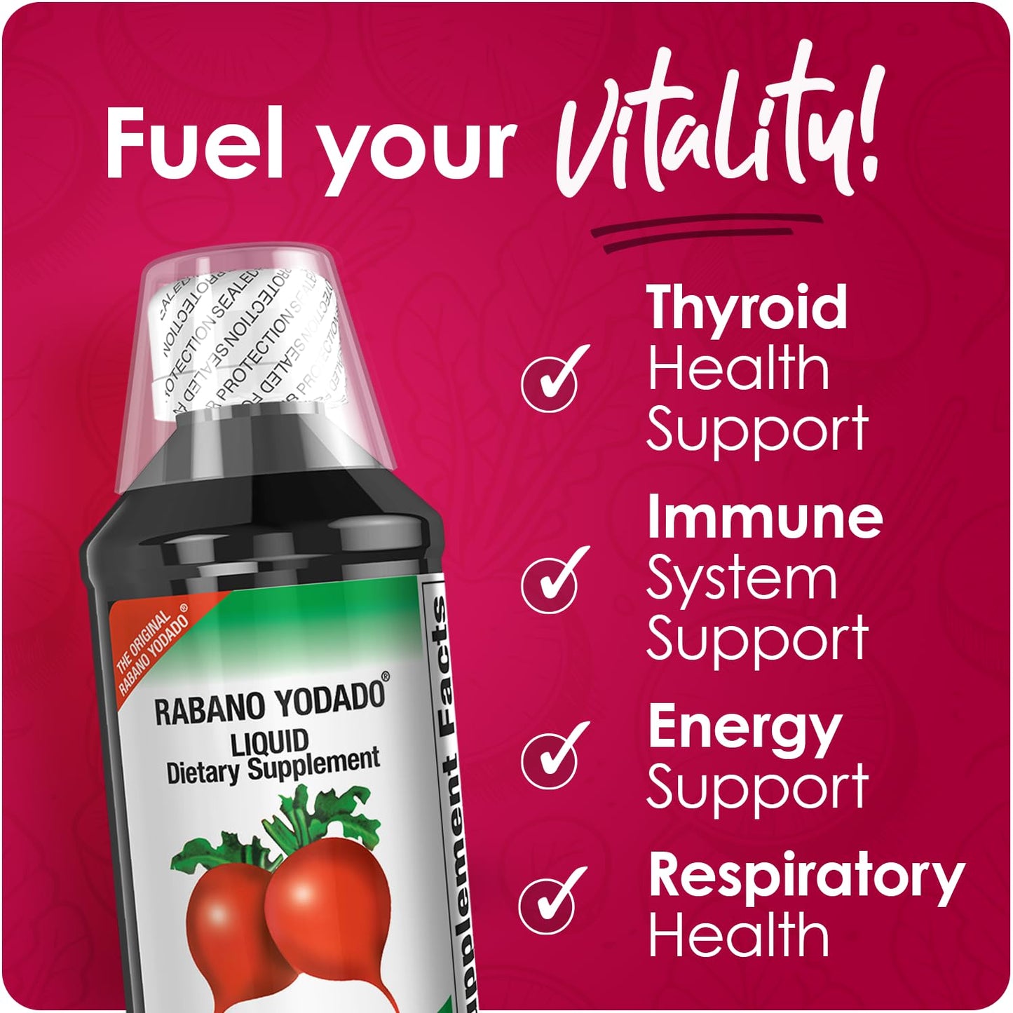 Rabano Yodado Ionized Radish Dietary Liquid Supplement with Iodine, Vitamin B1, B6 & B12, Wellness & Digestive Support, Helps Maintain Natural Energy & Nutrient Balance, 8 Fl Oz, Pack of 1 Rabano YodadoBuy Supplements Australia