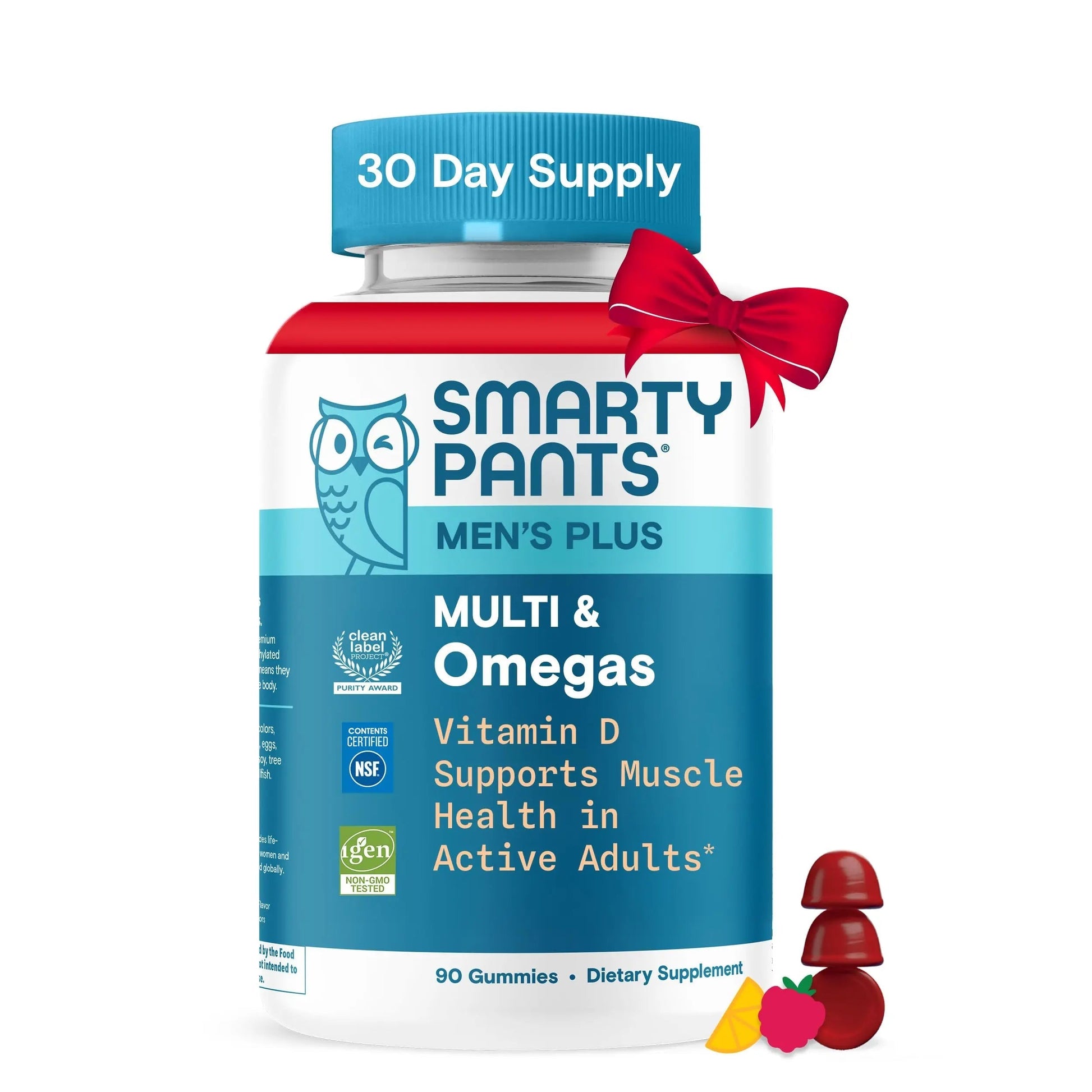 SmartyPants Men's Multivitamin Gummies - Improved Formula: Omega 3 (DHA/EPA), Methylfolate, Vitamin D3, C, Vitamin B12, B6, Vitamin A SmartyPants