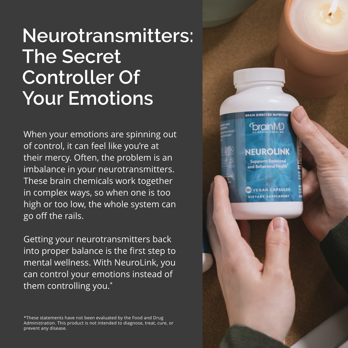 BRAINMD Dr Amen NeuroLink - 180 Capsules - Promotes Optimal Brain Function, Focus & Concentration - Gluten Free - 45 Servings BRAINMDBuy Supplements Australia