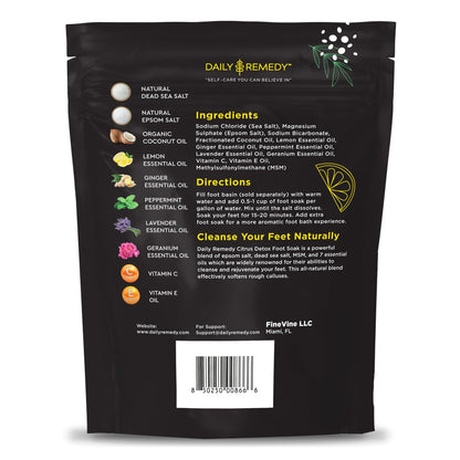 Citrus Detox Foot Soak with Epsom Salt - for Foot Callus, Immune Boost, Damaged Toenail DAILY REMEDYBuy Supplements Australia