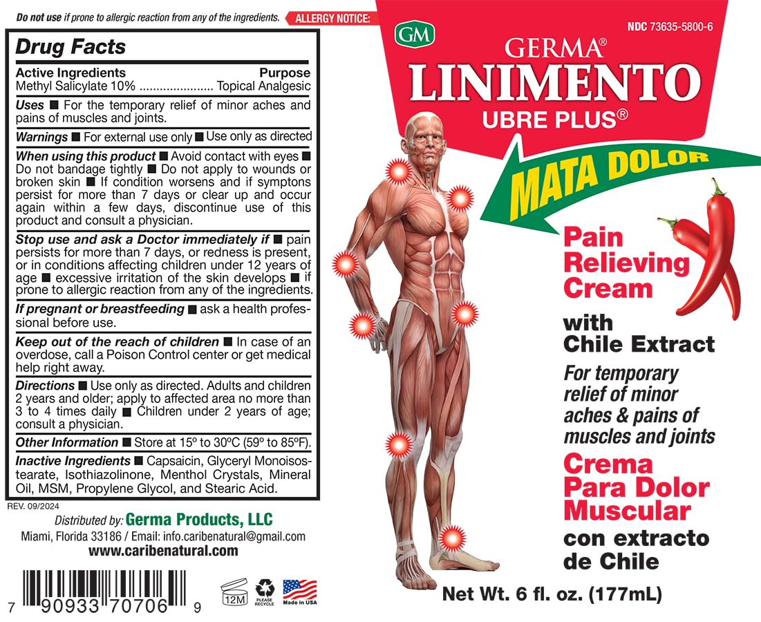 Germa Liniment Udder Plus. Natural Topical Analgesic Ointment. Relief for Pain and Aches in Joints and Back. With Chile Extract. 6 oz. Pack of 3 GermaBuy Supplements Australia