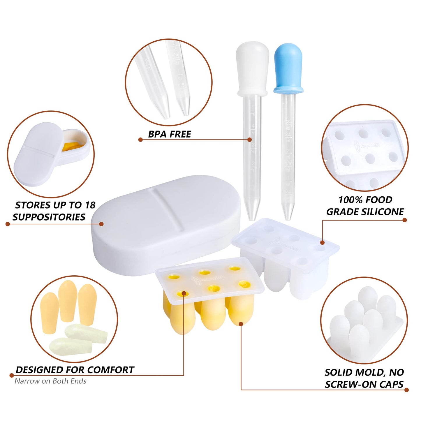 OrganiKit's Reusable Suppository Mold Kit - Eco-Friendly, 2ML, Silicone, Suppository Molds OrganiKitBuy Supplements Australia