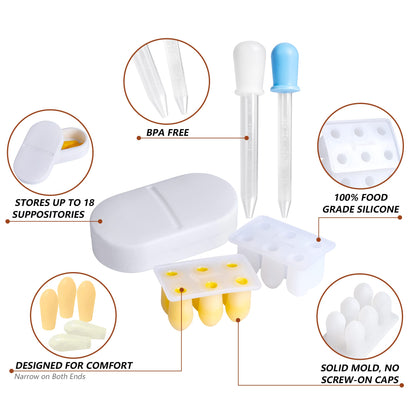 OrganiKit's Reusable Suppository Mold Kit - Eco-Friendly, 2ML, Silicone, Suppository Molds OrganiKitBuy Supplements Australia
