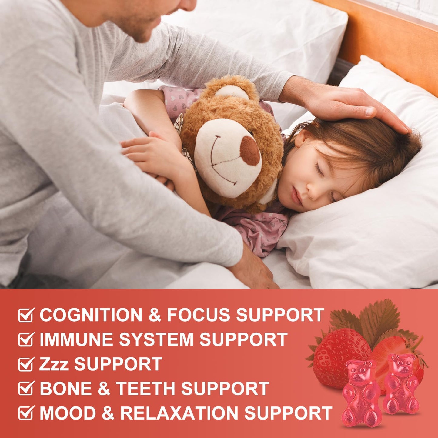 Magnesium Glycinate Gummies for Kids & Adults - Relaxation & Cognition Support - 400/200mg Magnesium Supplement with L-Theanine, Chamomile, B6, D3 & K2