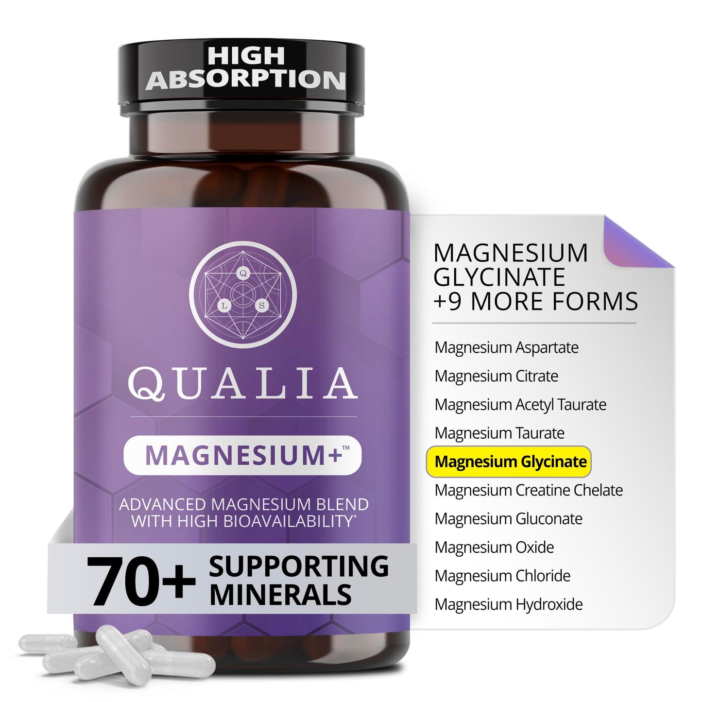 Qualia Magnesium Supplement | 10 Bioavailable Forms, Including Magnesium Glycinate, with 70+ Supporting Minerals, +7 Amino Acids | Doctor-Formulated to Support Sleep, Stress Relief, Heart, Relaxation QUALIA LIFE SCIENCESBuy Supplements Australia