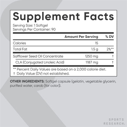 Sports Research CLA - 1250mg with Active Conjugated Linoleic Acid for Men and Women Sports ResearchBuy Supplements Australia