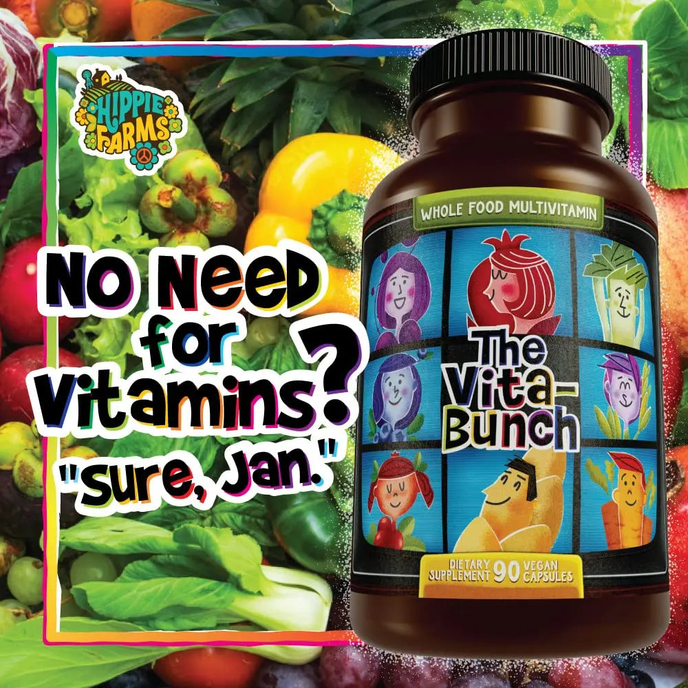 Whole Food Multivitamin Fruit & Super Greens All-in-one Vitamin Complex, 90 Vegan Capsules - Daily Vitamin for Women and Men Hippie FarmsBuy Supplements Australia