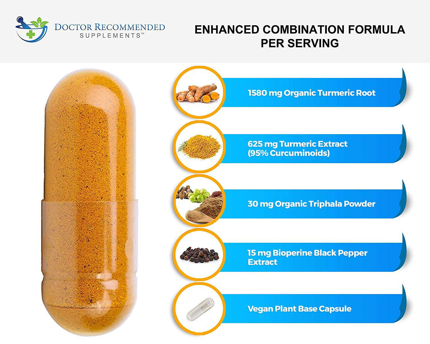 Turmeric Curcumin - 2250mg/d - Veggie Caps - 95% Curcuminoids with Black Pepper DOCTOR RECOMMENDED SUPPLEMENTSBuy Supplements Australia