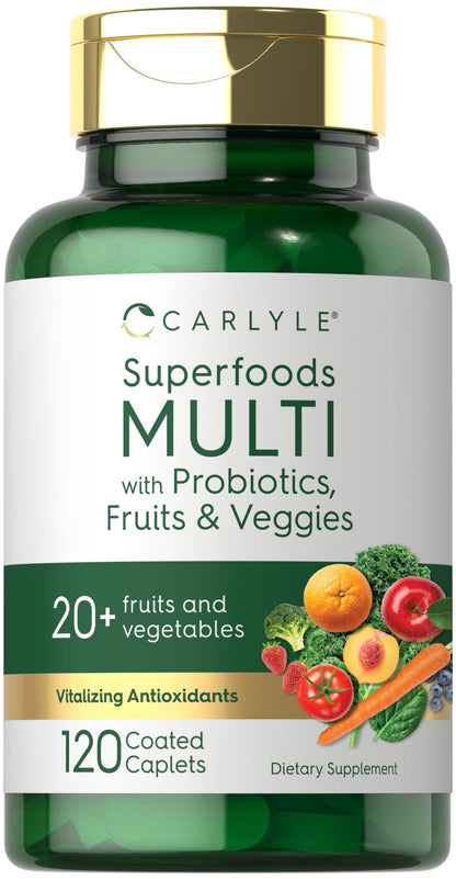 Carlyle Fruits and Veggies Supplement | 120 Count | Superfood Multivitamin with Probiotics | Made with 20 Fruits and Vegetables | Non-GMO & Gluten Free CarlyleBuy Supplements Australia