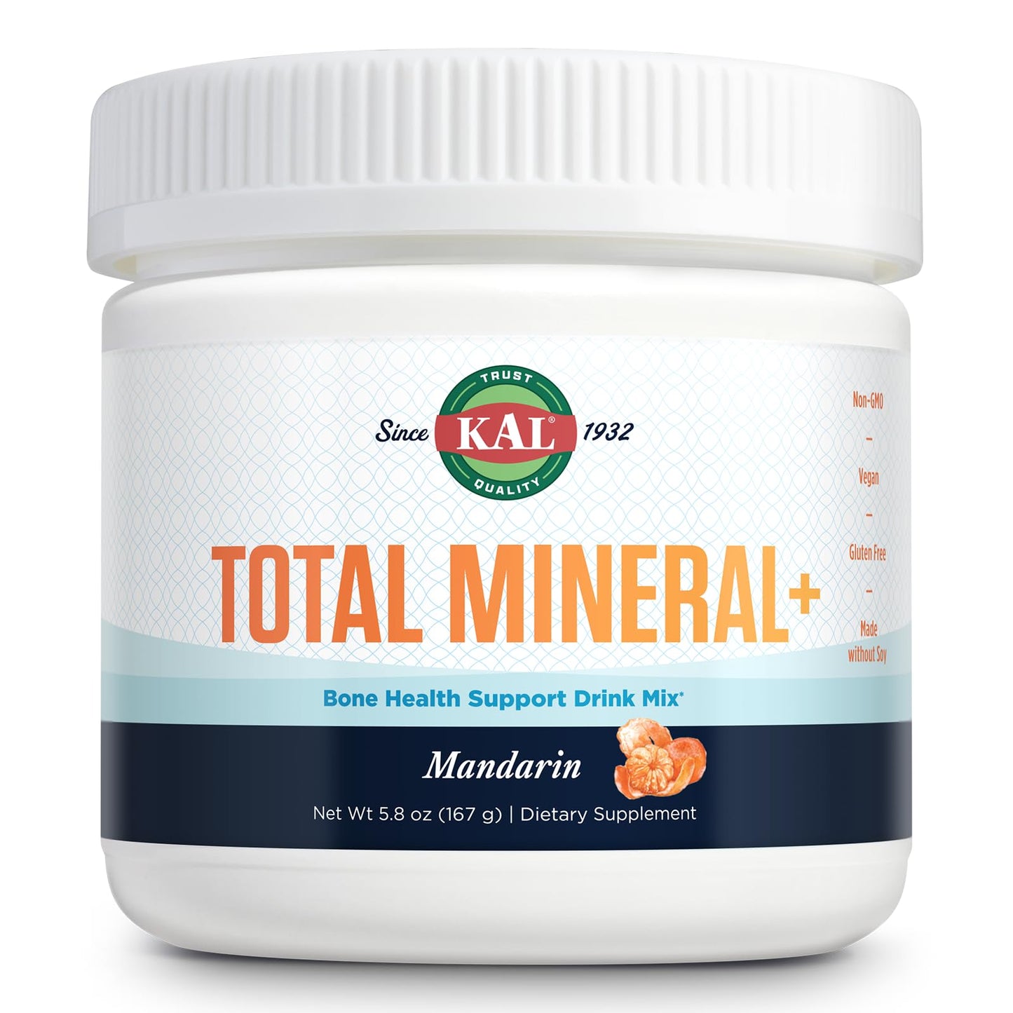 KAL Total Mineral+ Powder - Total Complex - Magnesium Glycinate, Zinc, Calcium and More - Bone Health & Whole Body Support Supplement - Vegan, Non-GMO, Gluten-Free 60-Day Guarantee - 30 Servings KALBuy Supplements Australia