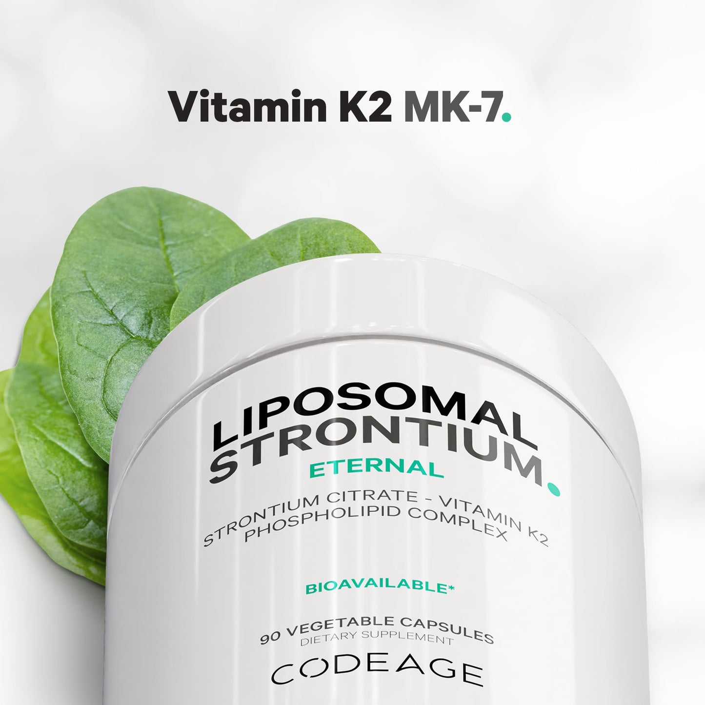 Codeage Liposomal Strontium Supplement - Strontium Citrate, Vitamin K2 MK-7, Liposomal Delivery, Non-GMO, Gluten-Free - 90 Capsules CodeageBuy Supplements Australia