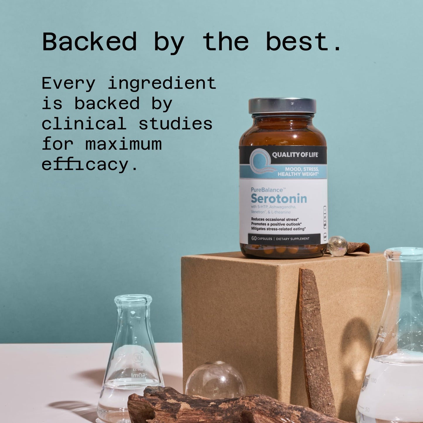 Quality of Life Pure Balance Serotonin Premium–Helps Boost Serotonin & Cortisol Levels - Includes 5-HTP, Venetron, Sensoril, Vitamin D3 & L-Theanine–60 Capsules Quality of LifeBuy Supplements Australia
