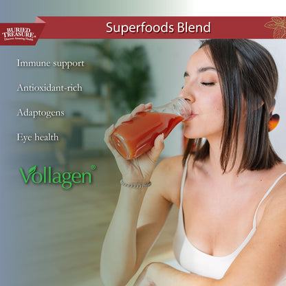 Buried Treasure Red20 Fusion Superfood Blend – Acai, Beets, Blueberry, Fiber, Adaptogens, Lutein, Vegan Vollagen, Natural Energy, Digestion, Eye Health & Wellness Support, 32oz Liquid Buried TreasureBuy Supplements Australia