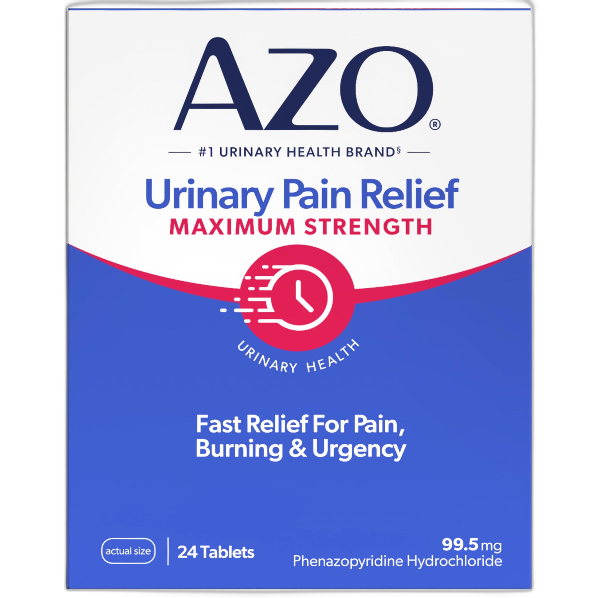 AZO Urinary Pain Relief Maximum Strength, Fast relief of UTI Pain, Burning & Urgency, Targets Source of Pain, #1 Most Trusted Brand, 24 Tablets AZOBuy Supplements Australia