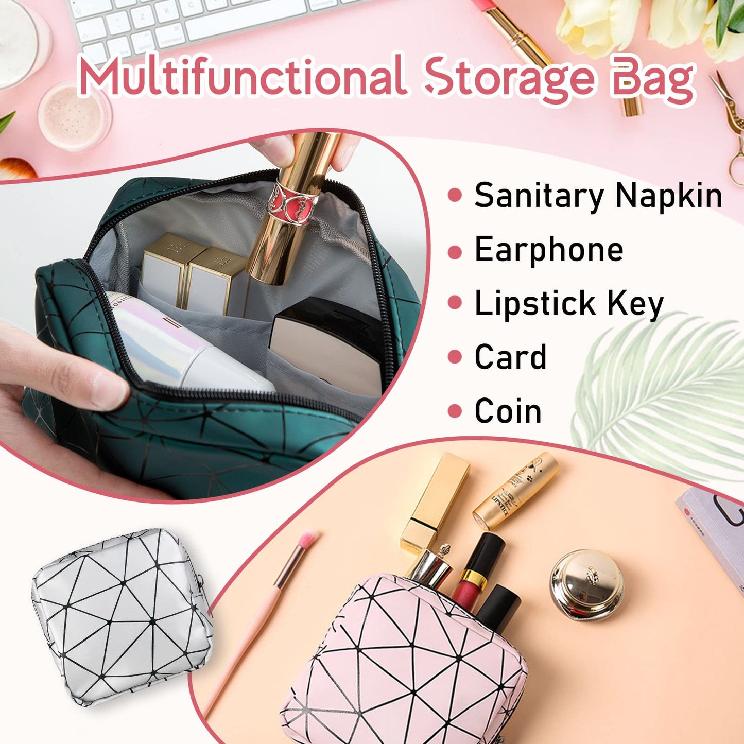 Sanitary Napkin Storage Bags 4PCS Menstrual Cup Pouches Nursing Pad Holder Tampon Bags BisanzoyaBuy Supplements Australia