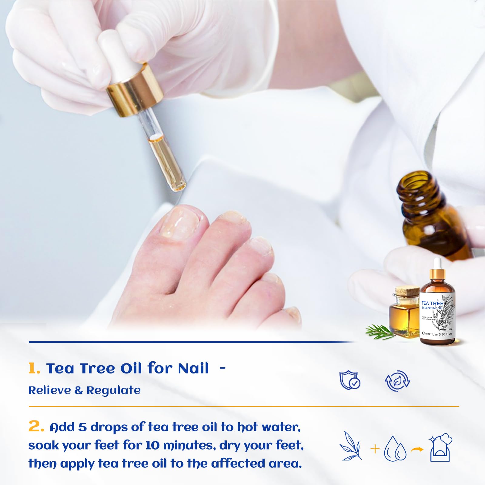 HIQILI Tea Tree Essential Oil (100 ML), 100% Pure for Toenail Fungus, Hair Damage HIQILIBuy Supplements Australia