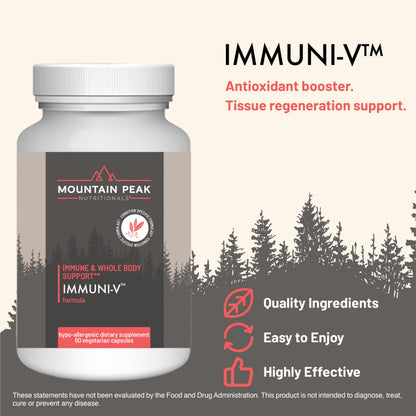 Mountain Peak Nutritionals Immuni-V - Immune System & Whole Body Support Supplement - Natural Antioxidant Booster with Humic Acid, Olive Extract, & Elderberry (60 Vegetarian Capsules) Mountain Peak NutritionalsBuy Supplements Australia