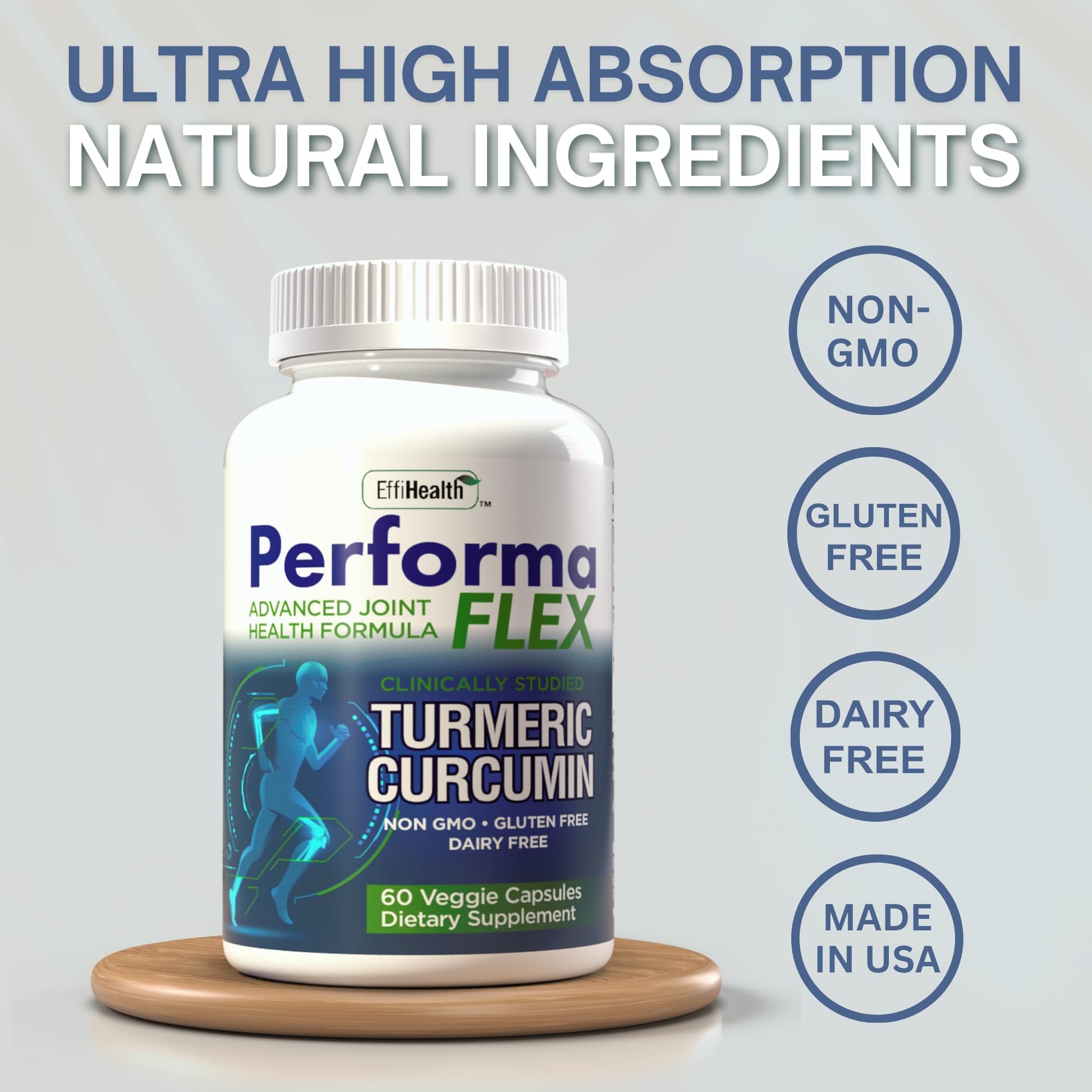 Performa Flex - Joint Support Supplement with Meriva, Turmeric Curcumin, Tart Cherry & Ginger – Ultra High Absorption – Support for Joint Mobility, Joint & Cartilage Health – 60 Capsules Performa FlexBuy Supplements Australia