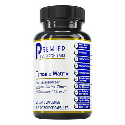 Premier Research Labs Tyrosine Matrix - L Tyrosine Supplement, L-tyrosine 944mg Capsules for Adults, Amino Acid Pills with Red Algae & Rhodiola Rosea - 90 Vegetarian Capsules Premier Research LabsBuy Supplements Australia