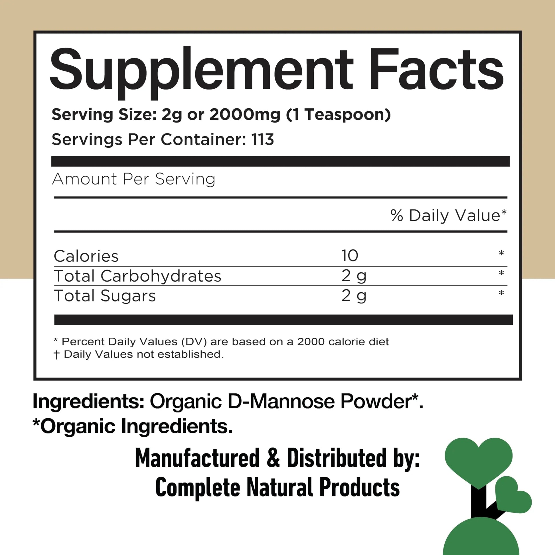 CNP Organic D Mannose Powder 2000mg - Powder D Mannose Supplement for UTI Support, Pure D-Mannose Powder from Guar Beans, Vegan Non GMO Clean Formula, Bladder Urinary Tract Health Supplement Use Complete Natural ProductsBuy Supplements Australia