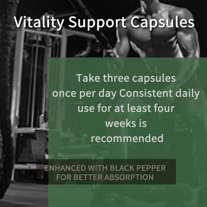 Maidlure Vitality Support - Men's Pills Blend with Ashwagandha, Shilajit, Black Pepper Extract & Vitamin | Natural & Organic Energy Enhancement - 90 Capsules MaidlureBuy Supplements Australia