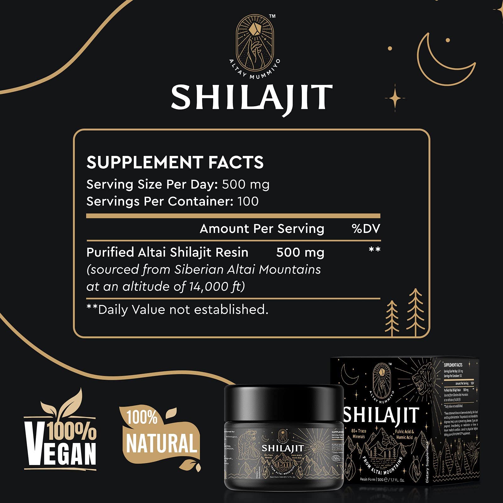Shilajit Resin with Fulvic Acid & Trace Minerals, Original Siberian Pure Shilajit with 85+ Humic ALTAY MUMMIYOBuy Supplements Australia