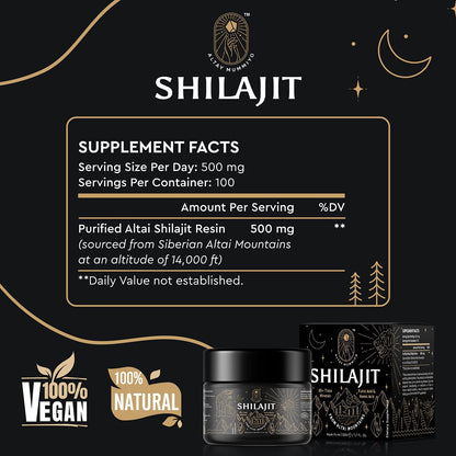 Shilajit Resin with Fulvic Acid & Trace Minerals, Original Siberian Pure Shilajit with 85+ Humic ALTAY MUMMIYOBuy Supplements Australia