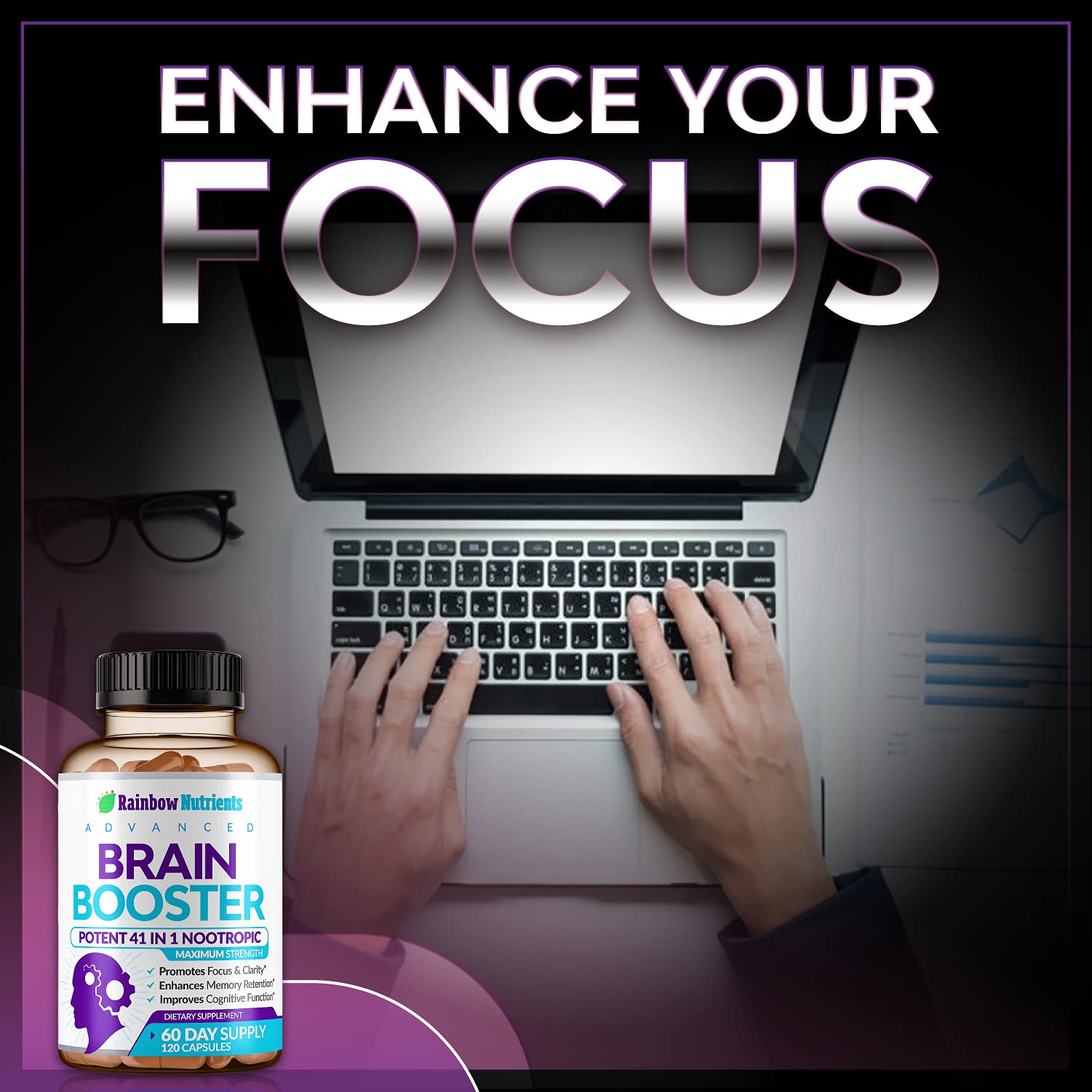 40-in-1 Brain Booster Supplements for Memory, Focus, Clarity, Energy, Performance Rainbow Nutrients, LLCBuy Supplements Australia