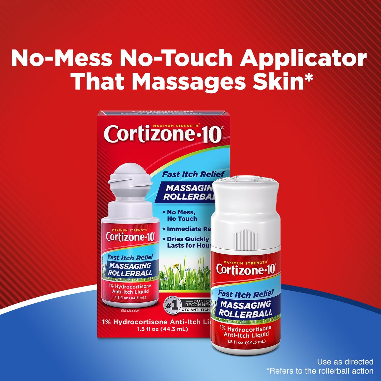 Cortizone-10 Maximum Strength Itch Relief Massaging Rollerball, 1% Hydrocortisone, Fast-Acting, Anti-Itch Liquid for Bug Bites, Rash, Eczema, Psoriasis, Poison Ivy, Oak, Sumac, 1.5 fl. oz Cortizone 10Buy Supplements Australia