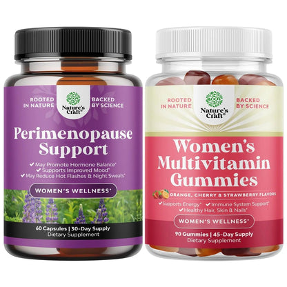 Bundle of Perimenopause Supplement with Maca Root Vitex Berry Black Cohosh for Hot Flashes Night Sweats Hormone Balance Natures CraftBuy Supplements Australia