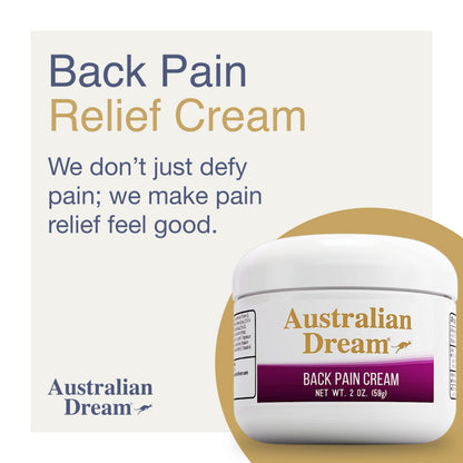 Australian Dream Back Pain Cream - Soothing, Non-Greasy Muscle Pain Relief Cream - Good for Neck, Back, Body, or Muscle Aches - 2 oz Jar Australian DreamBuy Supplements Australia