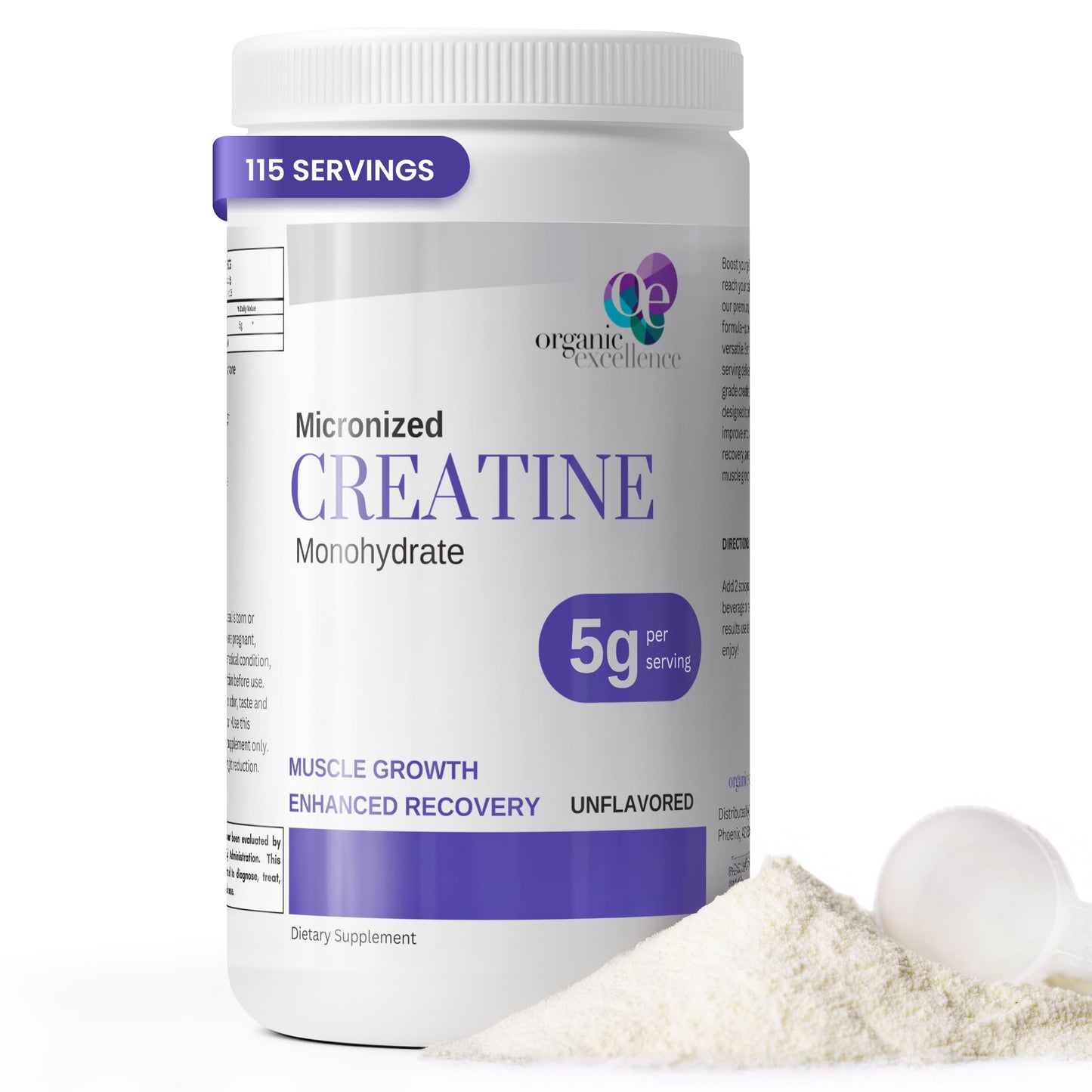 Organic Excellence Creatine Monohydrate – Micronized Creatine Powder for Muscle Growth, Strength & Recovery – Unflavored, 115 Servings Organic ExcellenceBuy Supplements Australia