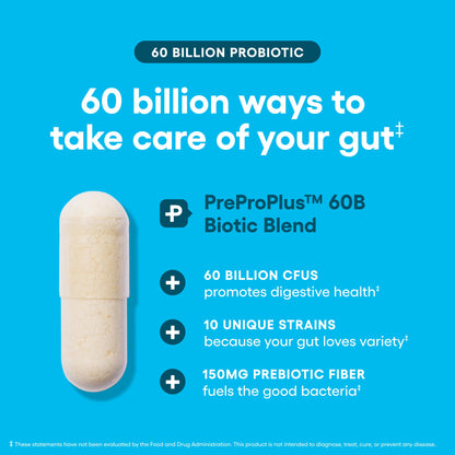 Physician's CHOICE Probiotics 60 Billion CFU - 10 Strains + Organic Prebiotics - Immune, Digestive & Gut Health - Supports Occasional Constipation