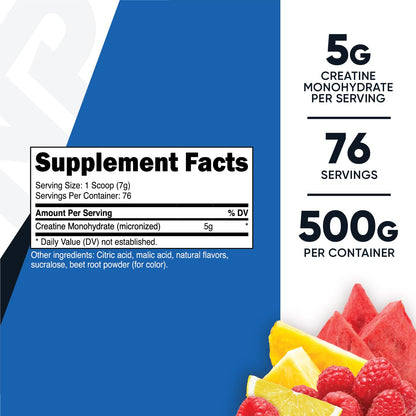 Nutricost Creatine Monohydrate Powder (Fruit Punch, 500 Gram) NutricostBuy Supplements Australia