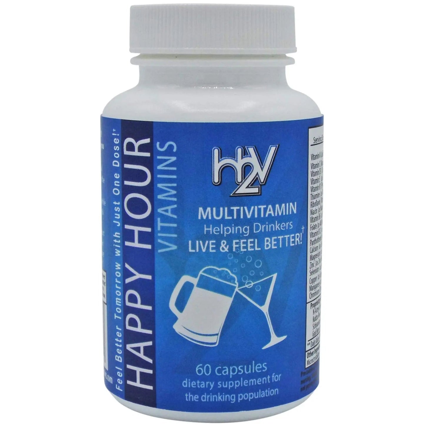 Happy Hour Vitamins Bottle - Multivitamin Formulated for Better Mornings – Live & Feel Better with Milk Thistle, Prickly Pear Cactus Happy Hour Vitamins