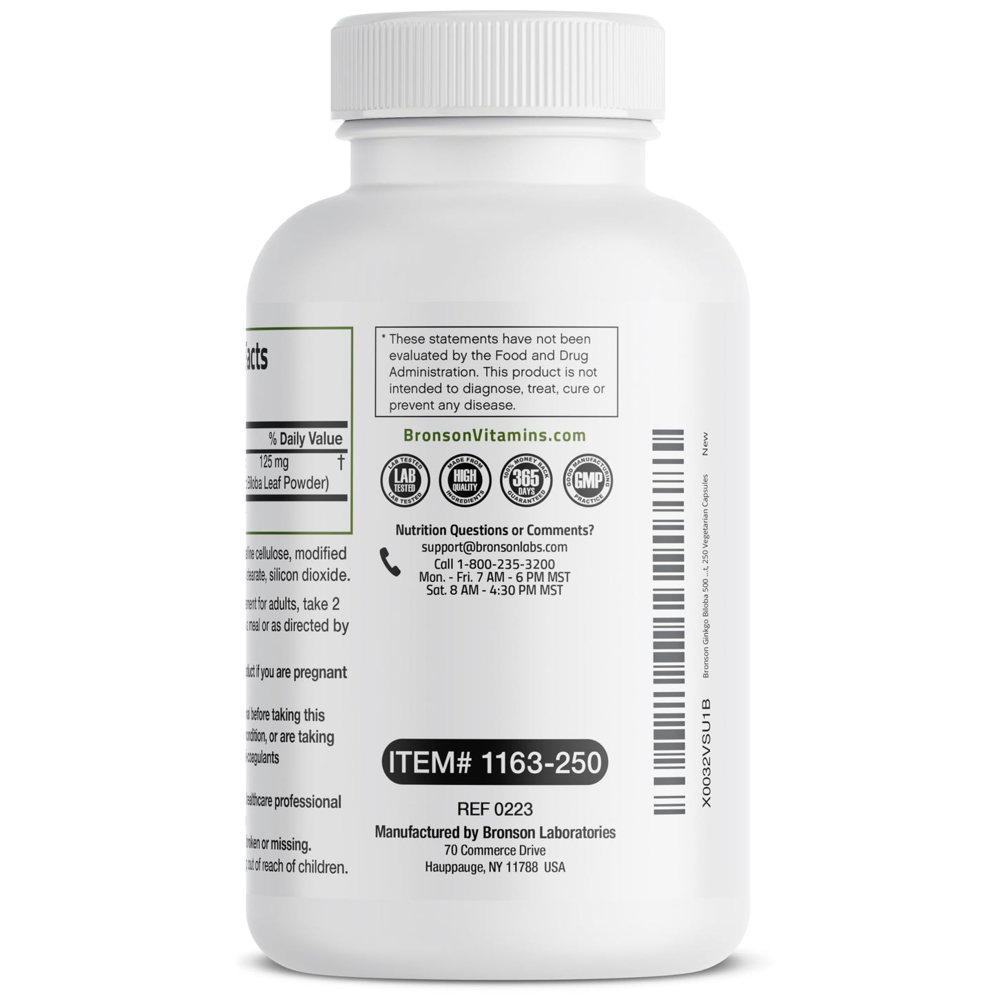 Bronson Ginkgo Biloba Extra Strength 125mg (4:1 Extract) Equivalent to 500mg BronsonBuy Supplements Australia