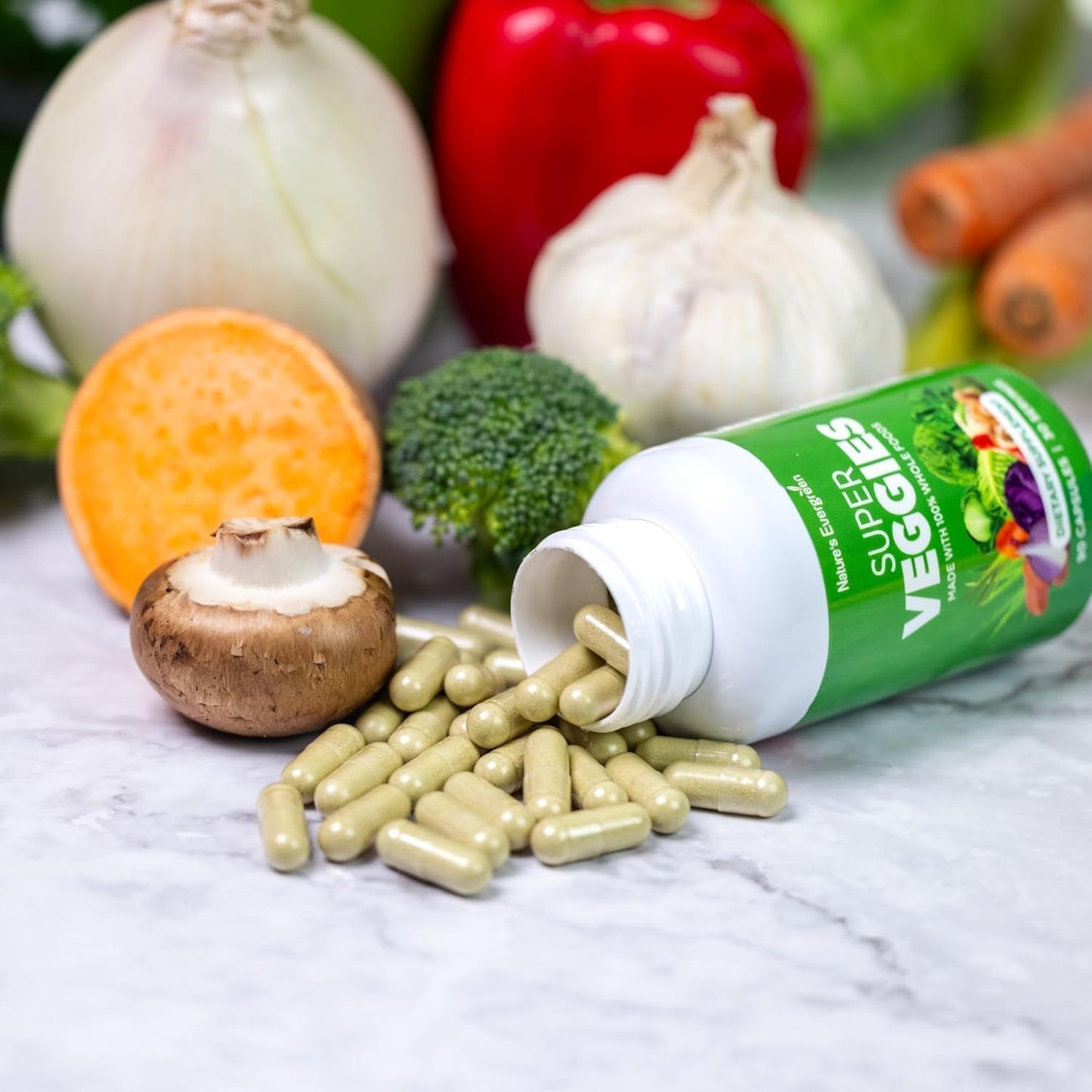 Fruits and Veggies Supplement - Nature Fruits and Vegetables Supplements - Vegan, Non GMO, Soy Free, Superfood Vitamins & Minerals Nutritional Balance - (Total 180 Capsules - Pack of 2) Made in USA Nature's EvergreenBuy Supplements Australia