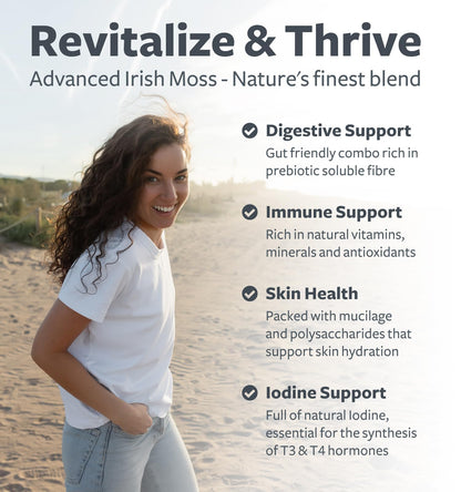 Organic Irish Sea Moss Capsules - Organic Sea Moss Capsules with Bladderwrack Burdock Root and Black Pepper Extract for Enhanced Absorption - Vegan Non-GMO & Made in the USA (1 Month Supply) Healths HarmonyBuy Supplements Australia