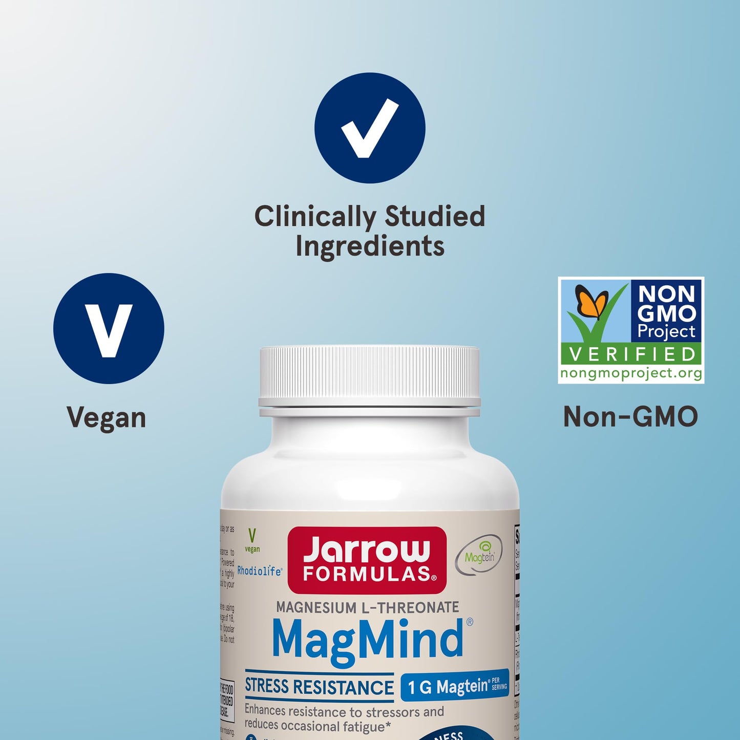Jarrow Formulas Magnesium L-Threonate, MagMind Stress Resistance with L-Theanine and Rhodiolife, High Absorption Magnesium, Stress Relief and Mood Support, 60 Veggie Capsules, Up to a 30 Day Supply Jarrow FormulasBuy Supplements Australia