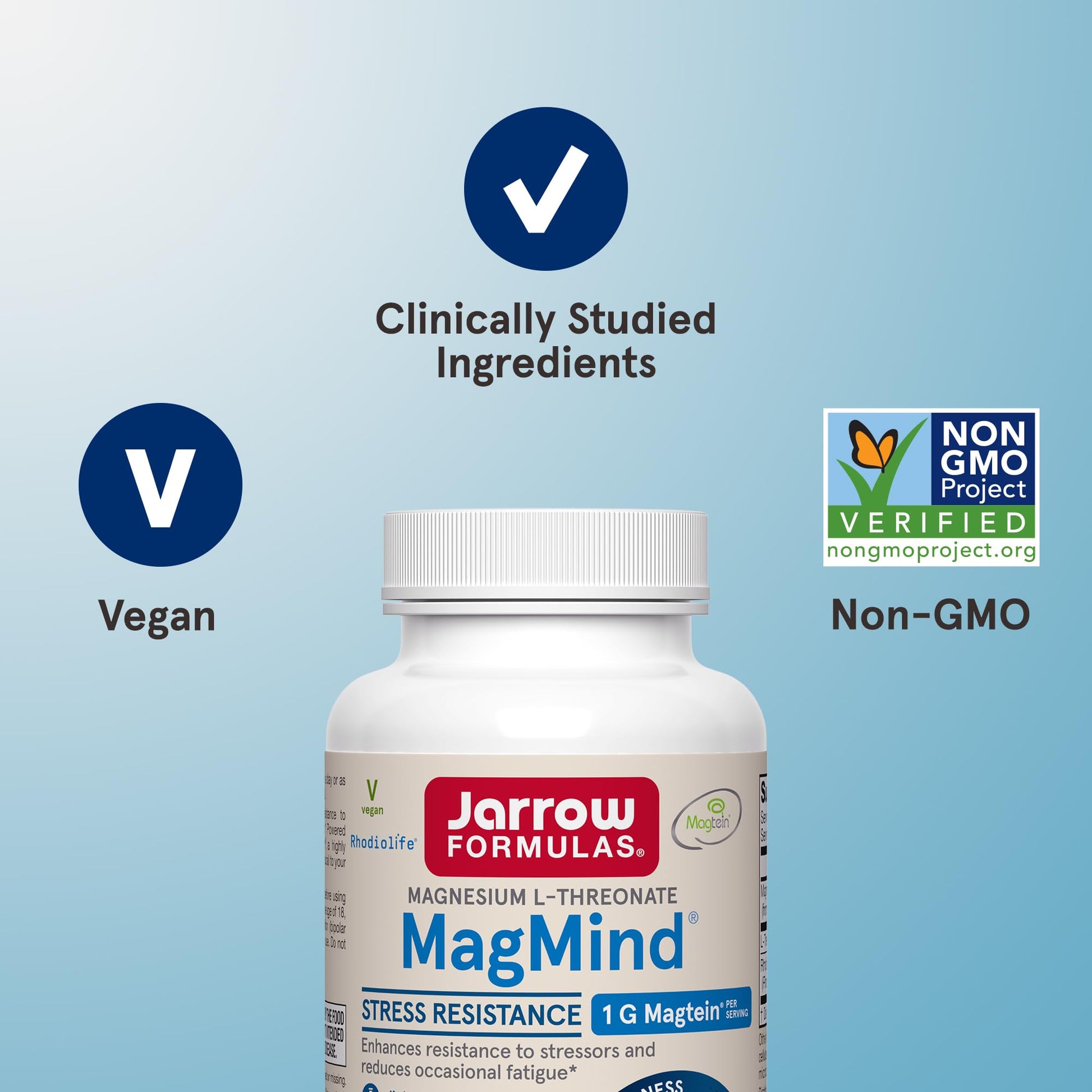 Jarrow Formulas Magnesium L-Threonate, MagMind Stress Resistance with L-Theanine and Rhodiolife, High Absorption Magnesium, Stress Relief and Mood Support, 60 Veggie Capsules, Up to a 30 Day Supply Jarrow FormulasBuy Supplements Australia