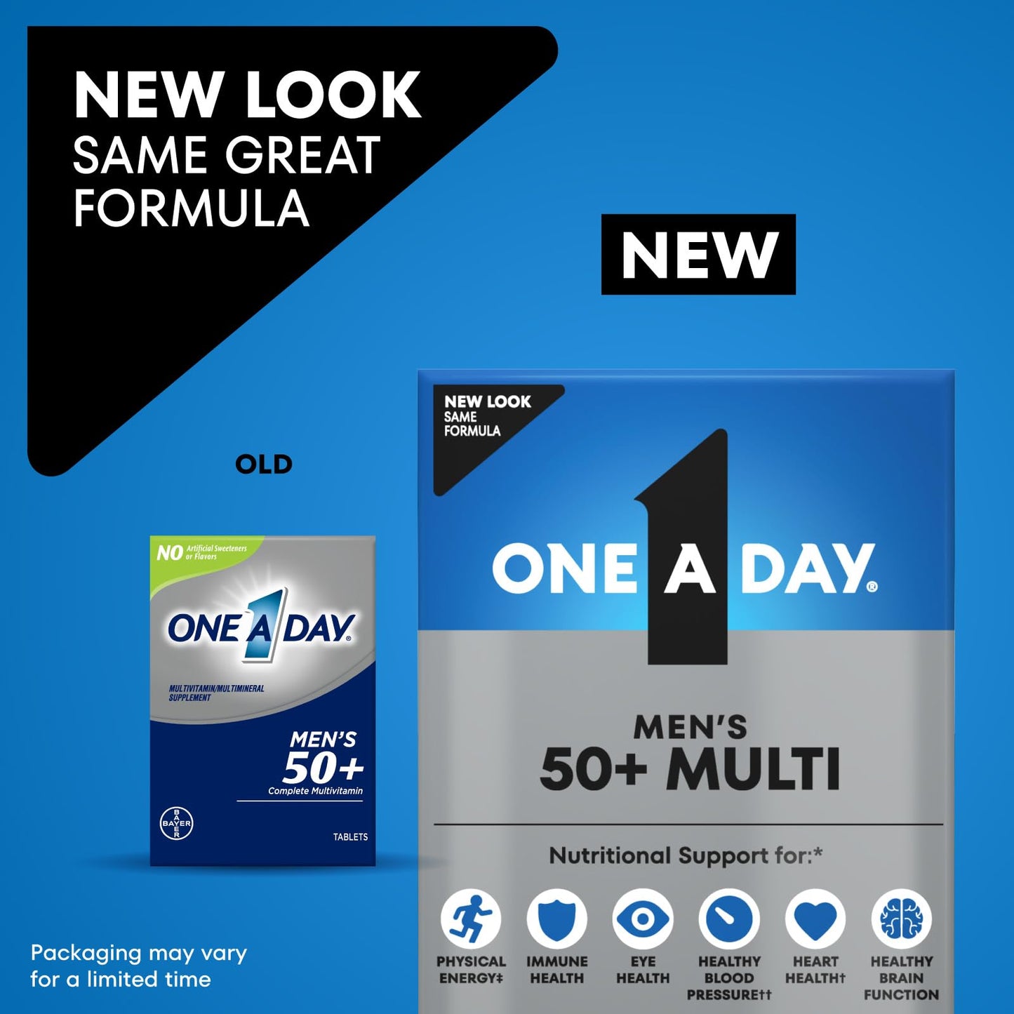 One A Day Men’s 50+ Multivitamins, Supplement with A, C, D, E and Zinc for Immune Health*, Calcium & More, 100 Tablets ONE A DAYBuy Supplements Australia