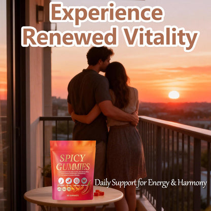 Spicy Gummy, Hot Peach Gummies – Natural Chili Flavor, Promote Calmness and Intimacy Wellness, 30 Gummies VoererhBuy Supplements Australia