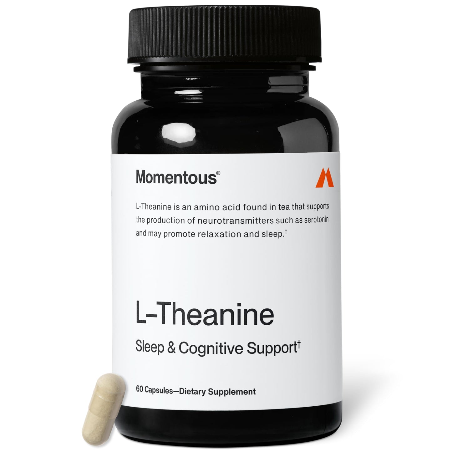 Momentous L-Theanine Supplement - 200 mg Capsules to Promote Relaxation & Focus - NSF Certified for Sport