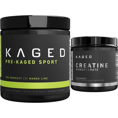 Kaged Pre Sport & Creatine Monohydrate Bundle | Mango Lime Pre + Unflavored Creatine