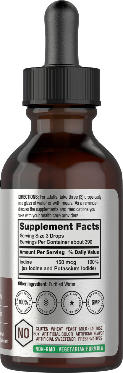 Liquid Iodine Solution Drops | 2 fl oz | 150 mcg | Iodine & Potassium Iodide Supplement HorbäachBuy Supplements Australia