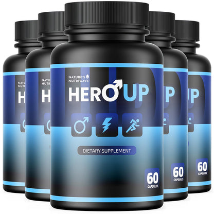 HeroUP - Natural Wellness Supplement with Plant-Based Ingredients – Non-GMO, Stimulant-Free | Made in the USA, GMP-Certified | 60 Capsules, 6 Month Suppy Nature’s NutriWaveBuy Supplements Australia
