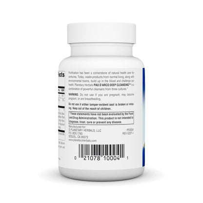 Planetary Herbals PAU D'Arco Deep Cleansing, Herbal Supplement, 735 mg - 72 Tablets Planetary HerbalsBuy Supplements Australia