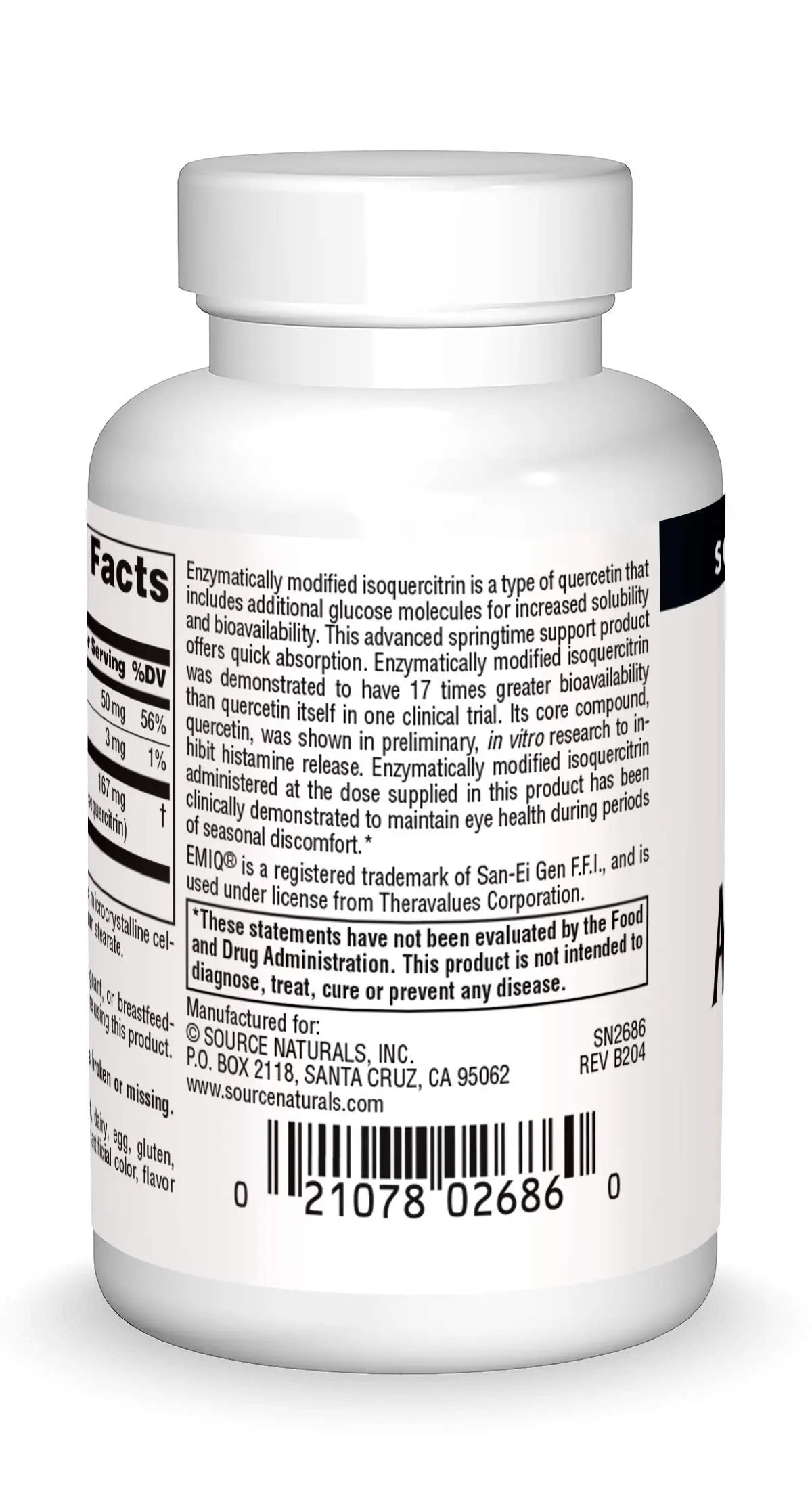 Source Naturals AllerStrength Fast-Acting Seasonal Immune Support - Highly Bioavailable Quercetin* - 60 Tablets Source NaturalsBuy Supplements Australia