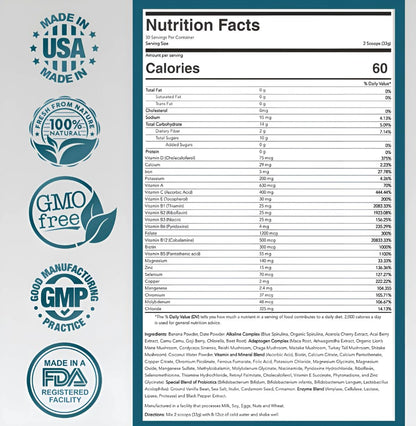 ELYXaR Daily Superfood Complex - Supplement Powder - 60+ Vitamins, Minerals, Wholefood-Sourced Ingredients, Stress Adaptogens, Pro & Prebiotics, Digestive Enzymes, & Electrolytes - 30 Servings apotheka superfoodsBuy Supplements Australia