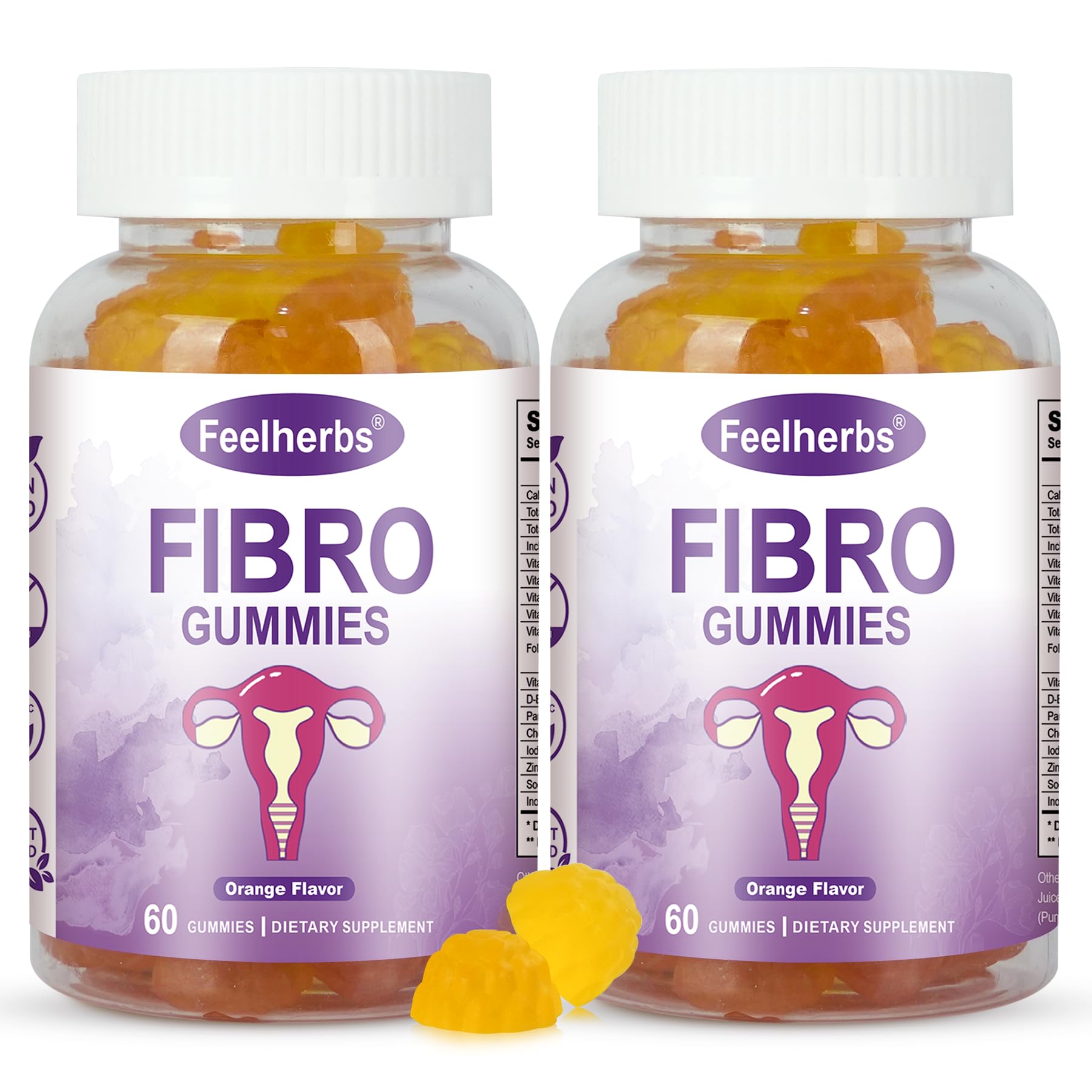 Feelherbs Fibro Gummies for Women, Pack of 2, Multivitamin Inositol Gummies with Inositol, Biotin, Vitamins A, C, D3, E, B6, B12, 60 Gummies Per Bottle FeelherbsBuy Supplements Australia